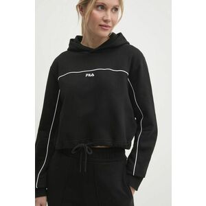 Fila bluza Laagna femei, culoarea negru, cu glugă, cu imprimeu, FAW0907 imagine