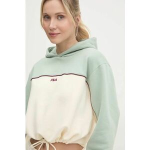 Fila bluza Laagna femei, culoarea verde, cu glugă, cu imprimeu, FAW0907 imagine