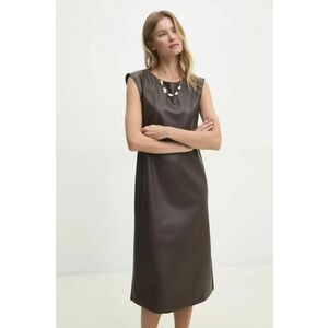 Answear Lab rochie culoarea maro, midi, drept imagine