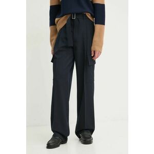 Études Studio pantaloni din lana culoarea albastru marin, cu fason chinos, H24MMTRO873 imagine