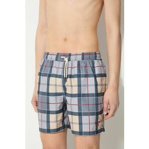 Barbour pantaloni scurti de baie Staple Tartan culoarea bej, MSW0065 imagine