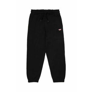 Diesel pantaloni de trening din bumbac pentru copii PGINND TROUSERS culoarea negru, neted, J02235 imagine