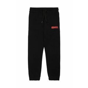 Diesel pantaloni de trening din bumbac pentru copii PBASEL TROUSERS culoarea negru, neted, J02316 imagine