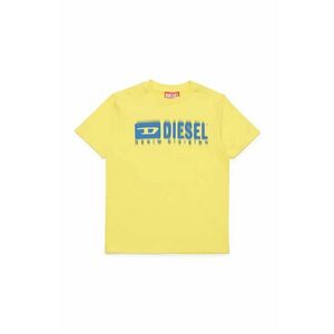 Diesel tricou de bumbac pentru copii TDIEGORL6 T-SHIRT culoarea galben, cu imprimeu, J02033 imagine