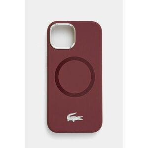 Lacoste husa pentru telefon iPhone 15 6.1 culoarea bordo, LCHMP15SSMAR imagine