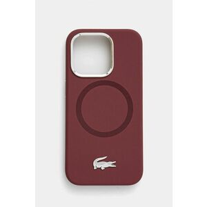 Lacoste Husa pentru telefon iPhone 15 Pro 6.1 culoarea bordo, LCHMP15LSMAR imagine