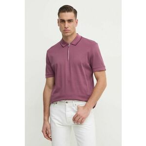 BOSS polo de bumbac culoarea roz, neted, 50532612 imagine