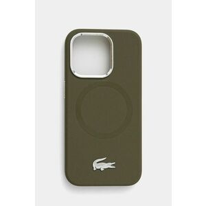 Lacoste husa pentru telefon iPhone 15 Pro 6.1 culoarea verde, LCHMP15LSMAB imagine