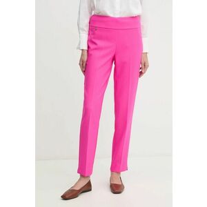 Joseph Ribkoff pantaloni femei, culoarea roz, fason tigareta, high waist, 241231 imagine