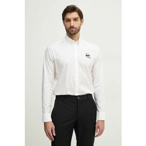 Karl Lagerfeld camasa barbati, culoarea alb, cu guler button-down, regular imagine