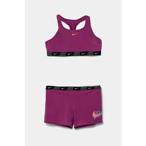 Nike Kids costum de baie pentru copii din două piese culoarea violet, NESSE727 imagine