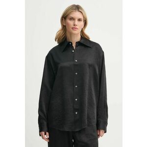 Filippa K camasa femei, culoarea negru, cu guler clasic, relaxed, 31327 imagine