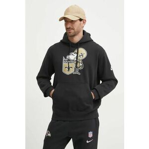 Nike bluza New Orleans Saints barbati, culoarea negru, cu glugă, cu imprimeu, NKDK-00A-7WV-13L imagine