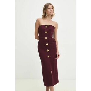 Answear Lab rochie culoarea bordo, midi, mulata imagine