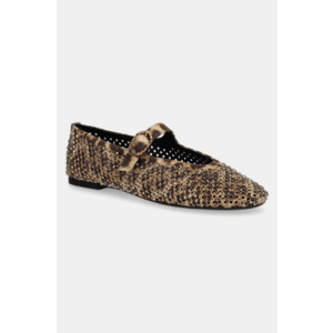 Kurt Geiger London balerini din piele întoarsă Mayfair Ballet Flat culoarea bej, 2656339289 imagine