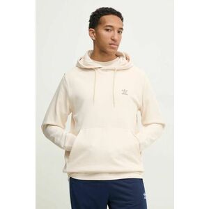 adidas Originals hanorac de bumbac Essential bărbați, culoarea bej, cu glugă, uni, JD2408 imagine