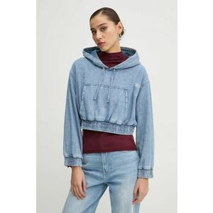 Tommy Jeans hanorac de bumbac femei, cu glugă, cu imprimeu, DW0DW20539 imagine