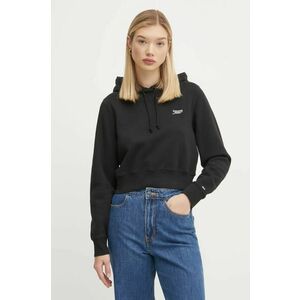 Tommy Jeans bluză femei, culoarea negru, cu glugă, uni, DW0DW19908 imagine