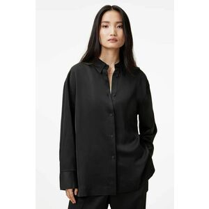 AllSaints cămașă MYRTLE femei, culoarea negru, cu guler clasic, relaxed, W087PB imagine