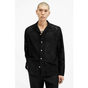 AllSaints cămașă OKESA bărbați, culoarea negru, relaxed, M104SB imagine