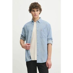 Tommy Jeans cămașă din velur cu guler button-down, regular, DM0DM20672 imagine