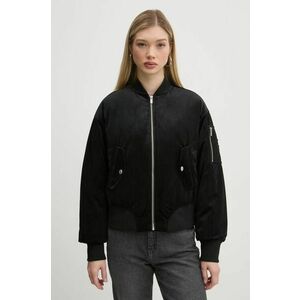 Karl Lagerfeld Jeans geacă bomber femei, culoarea negru, de iarnă, oversize, A1W15010 imagine