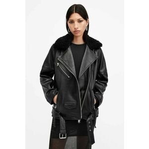 AllSaints geacă de piele VENDRA femei, culoarea negru, de tranziție, W136LB imagine