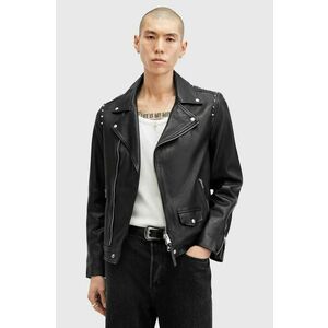 AllSaints geacă de piele CROW bărbați, culoarea negru, de tranziție, M053LB imagine