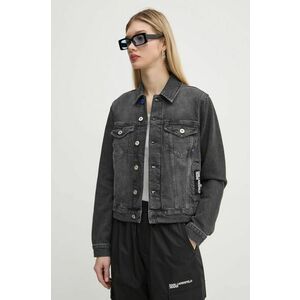 Karl Lagerfeld Jeans geacă din denim femei, culoarea gri, de tranziție, A1W14012 imagine