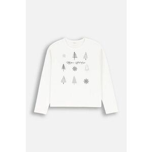 Coccodrillo longsleeve copii culoarea bej, MERRY XMAS imagine