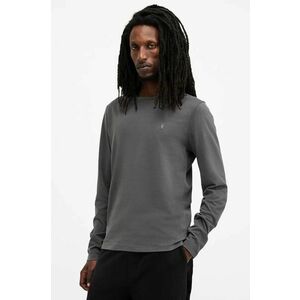 AllSaints longsleeve din bumbac BRACE culoarea gri, neted, M033JB imagine