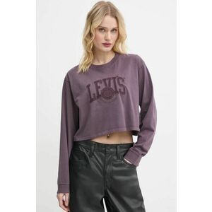 Levi's longsleeve din bumbac culoarea violet, A9418 imagine