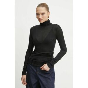 MAX&Co. longsleeve din amestec de lână culoarea negru, cu guler, 2516941041200 imagine