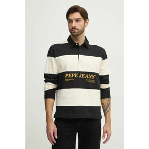 Pepe Jeans longsleeve din bumbac BRANDON culoarea negru, cu imprimeu, PM542230 imagine