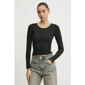 Tommy Jeans longsleeve femei, culoarea negru, DW0DW20277 imagine