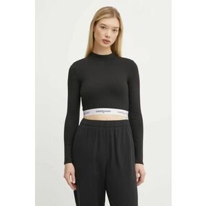 Tommy Jeans longsleeve femei, culoarea negru, cu turtleneck, DW0DW19510 imagine