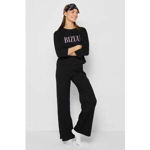 Bizuu pantaloni pijama bumbac SAMPAJO culoarea negru, bumbac, PIŻAMA DÓŁ SAMPAJO_CZARNY_AW24 imagine