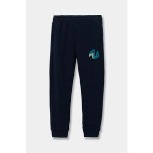 Fila pantaloni de trening din bumbac pentru copii LICHTENBORN culoarea bleumarin, cu imprimeu, FAK0359 imagine