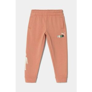 Puma pantaloni de trening din bumbac pentru copii X PLAYMOBIL culoarea portocaliu, cu imprimeu, 627391 imagine