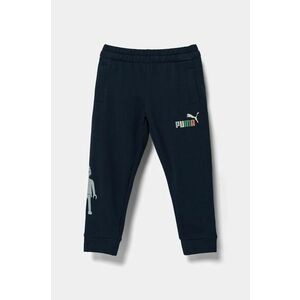 Puma pantaloni de trening din bumbac pentru copii X PLAYMOBIL culoarea bleumarin, cu imprimeu, 627391 imagine