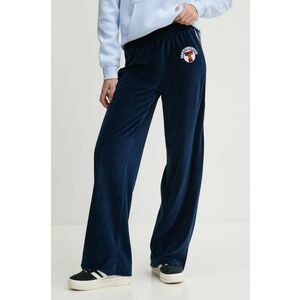 Tommy Jeans pantaloni de trening din velur culoarea bleumarin, cu imprimeu, DW0DW20542 imagine