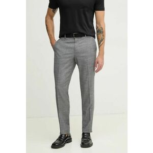 BOSS pantaloni de lână culoarea gri, cu fason chinos, 50535685 imagine