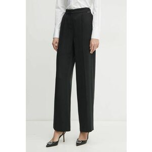 Karl Lagerfeld pantaloni femei, culoarea negru, drept, high waist, A1W10070 imagine