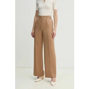 Karl Lagerfeld pantaloni femei, culoarea bej, drept, high waist, A1W10070 imagine