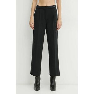 Karl Lagerfeld pantaloni femei, culoarea negru, lat, high waist, A1W10066 imagine