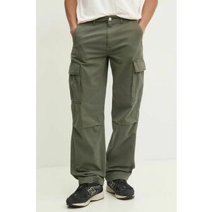 Tommy Jeans pantaloni de bumbac culoarea verde, cu fason cargo, DM0DM20293 imagine