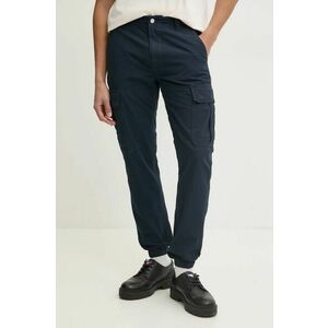 Tommy Jeans pantaloni de bumbac culoarea bleumarin, cu fason cargo, DM0DM20284 imagine