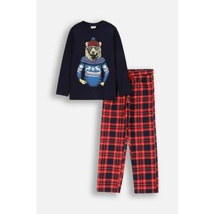 Coccodrillo pijamale de bumbac pentru copii culoarea bleumarin, cu imprimeu, PYJAMAS imagine