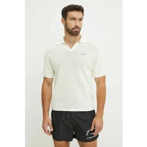 Karl Lagerfeld polo de bumbac culoarea bej, uni, A1M46068 imagine