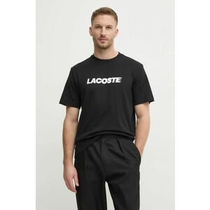 Lacoste tricou din bumbac bărbați, culoarea negru, cu imprimeu, TH2861 imagine